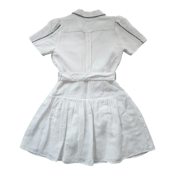 KARL LAGERFELD PARIS Women's Puff-Sleeve Belted A-Line Dress 8 - Picture 3 of 9